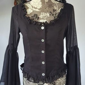 Eternal Love Bell Sleeve Gothic Blouse